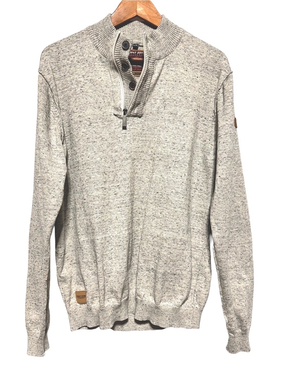 Point Zero Other - POINT ZERO Quarter Zip Cotton Knit Sweater Grandpa Coastal Cabin L